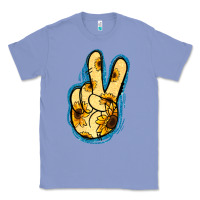 Colony Blue Yellow Glitter Sunflower Peace Sign Classic Tee - Jasminsmagicworld
