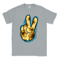 Heather Grey Yellow Glitter Sunflower Peace Sign Classic Tee - Jasminsmagicworld