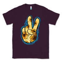 Plum Yellow Glitter Sunflower Peace Sign Classic Tee - Jasminsmagicworld