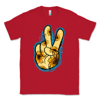 Red Yellow Glitter Sunflower Peace Sign Classic Tee - Jasminsmagicworld