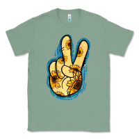 Sage Yellow Glitter Sunflower Peace Sign Classic Tee - Jasminsmagicworld