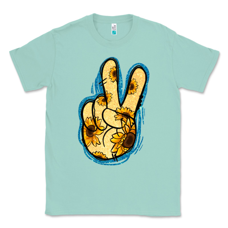 Yellow Glitter Sunflower Peace Sign Classic Tee by Jasminsmagicworld | Teevron