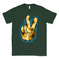 Sports Green Yellow Glitter Sunflower Peace Sign Classic Tee - Jasminsmagicworld