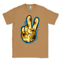 Toasted Coconut Yellow Glitter Sunflower Peace Sign Classic Tee - Jasminsmagicworld