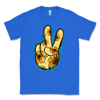 True Royal Yellow Glitter Sunflower Peace Sign Classic Tee - Jasminsmagicworld
