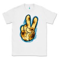 White Yellow Glitter Sunflower Peace Sign Classic Tee - Jasminsmagicworld