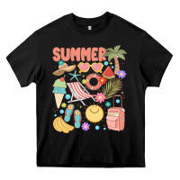 Black retro summer Heavy Core Tee - JahusDesignShop