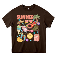 Chocolate Brown retro summer Heavy Core Tee - JahusDesignShop