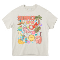 Cream retro summer Heavy Core Tee - JahusDesignShop