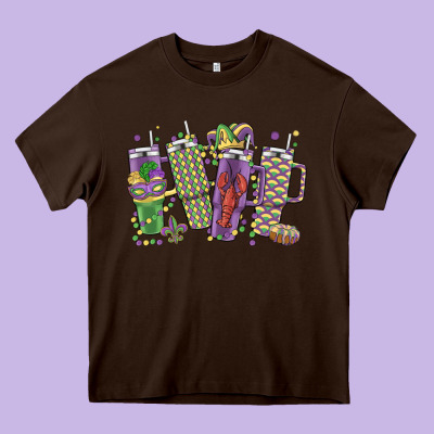 Mardi Gras Coffee Heavy Core Tee Designed By Maliassmallbusiness