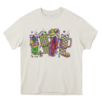 Cream mardi gras coffee Heavy Core Tee - MaliasSmallBusiness