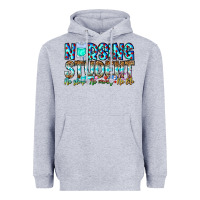 Heather Grey Nursing Student No Sleep No Money No Life Heavyweight Hoodie - CowhideDigitalArt