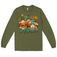 Army Green Fall Thankful and blessed Long Sleeve Tee - NancyCooperArtShop