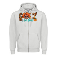 Dove Grey turkey cozy season thanksgiving bbs Zipper Hoodie - BundleAndBundleShop