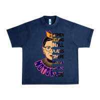 Navy RBG Ruth Bader Ginsburg Women Belong In All Places Urban Heavy Tee - Bettercallsaul