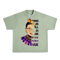 Oil Green RBG Ruth Bader Ginsburg Women Belong In All Places Urban Heavy Tee - Bettercallsaul