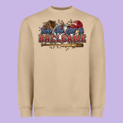 Take Me Out To Ball Game Baseball Heavyweight Sweatshirt Designed By Howdyjamesfarm