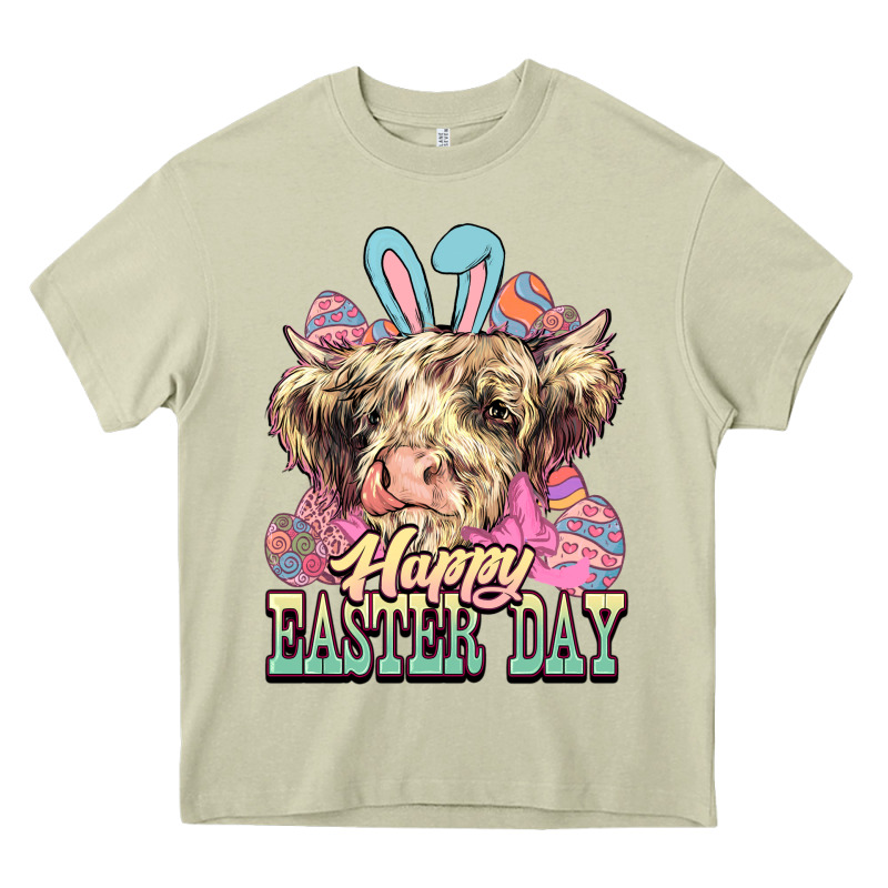 Easter Day Cow Heavy Core Tee by NancyCooperArtShop | Teevron