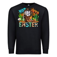 Black Hop Into Easter Bunny Western Premium Sweatshirt - CowhideDigitalArt