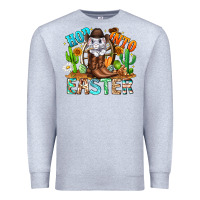 Heather Grey Hop Into Easter Bunny Western Premium Sweatshirt - CowhideDigitalArt