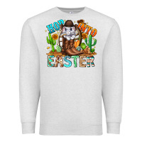 Oatmeal Heather Hop Into Easter Bunny Western Premium Sweatshirt - CowhideDigitalArt