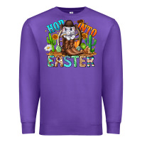 Purple Hop Into Easter Bunny Western Premium Sweatshirt - CowhideDigitalArt