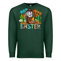 Sports Green Hop Into Easter Bunny Western Premium Sweatshirt - CowhideDigitalArt