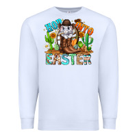 White Hop Into Easter Bunny Western Premium Sweatshirt - CowhideDigitalArt