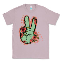 Lilac Green Glitter Floral Peace Sign Classic Tee - Jasminsmagicworld