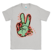 Moon Dust Green Glitter Floral Peace Sign Classic Tee - Jasminsmagicworld