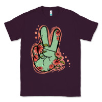 Green Glitter Floral Peace Sign Classic Tee | Teevron