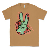 Toasted Coconut Green Glitter Floral Peace Sign Classic Tee - Jasminsmagicworld