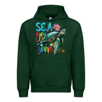 Forest Green sea you soon with sea turtle Urban Hoodie - Artiststas