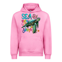 Fuchsia Pink sea you soon with sea turtle Urban Hoodie - Artiststas