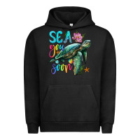 Pigment Black sea you soon with sea turtle Urban Hoodie - Artiststas