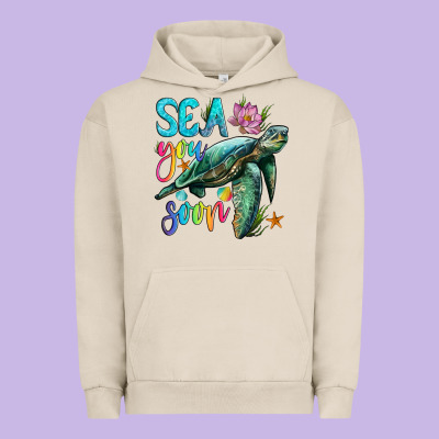 Sea You Soon With Sea Turtle Urban Hoodie Designed By Artiststas