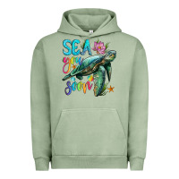 Pigment Oil Green sea you soon with sea turtle Urban Hoodie - Artiststas