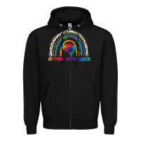 Black Autism Awareness rainbow Zipper Hoodie - FaDigitalArtStudio