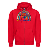 Red Autism Awareness rainbow Zipper Hoodie - FaDigitalArtStudio