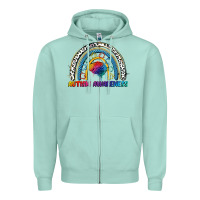 Seafoam Autism Awareness rainbow Zipper Hoodie - FaDigitalArtStudio