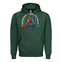 Sports Green Autism Awareness rainbow Zipper Hoodie - FaDigitalArtStudio