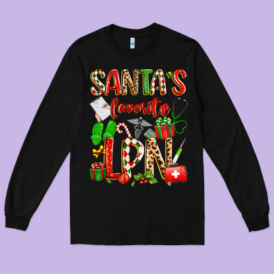 Santa's Favorite Lpn Long Sleeve Tee Designed By Texasbilliewilder