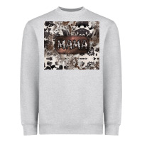 Heather Grey mama cowhide cowgirl Heavyweight Sweatshirt - CowGirlArtShop