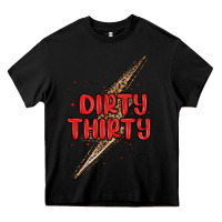 Black dirty thirty lightning bolt Heavy Core Tee - MaliasSmallBusiness