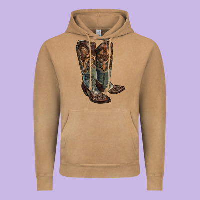 Cowgirl Boots Vintage Hoodie Designed By Ranaportraitstore