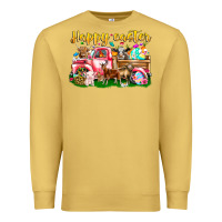 Antique Gold Happy Easter Animal Car Premium Sweatshirt - CowhideDigitalArt