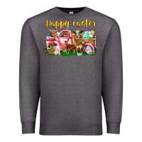 Charcoal Heather Happy Easter Animal Car Premium Sweatshirt - CowhideDigitalArt