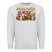 Dove Grey Happy Easter Animal Car Premium Sweatshirt - CowhideDigitalArt