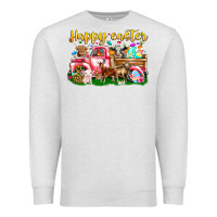 Oatmeal Heather Happy Easter Animal Car Premium Sweatshirt - CowhideDigitalArt