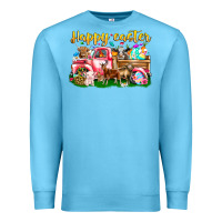 Ocean Blue Happy Easter Animal Car Premium Sweatshirt - CowhideDigitalArt